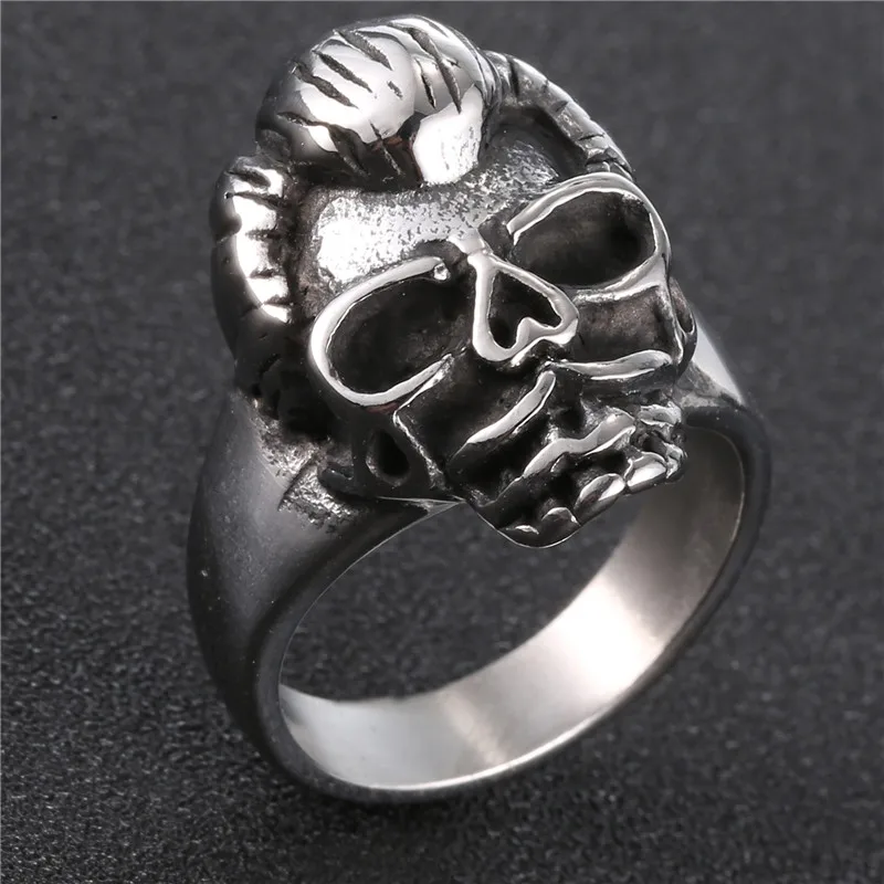 Французский рок-звезды с черепом и кольцо bague Homme Джонни Холлидей портрет Нержавеющая сталь кольца для Для мужчин дропшиппинг подарок