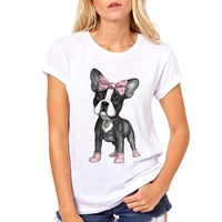 hot sale 2019 sweet pug dog print women t shirt novelty french bulldog tee shirt femme women tops camisetas frenchie t shirt