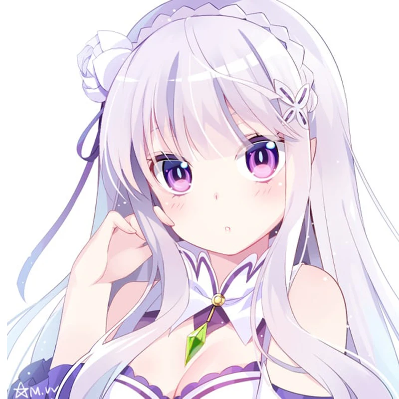 Парики для косплея Coshome Re:Zero Emilia Satella жизнь в другом мире от нуля 100 см седые