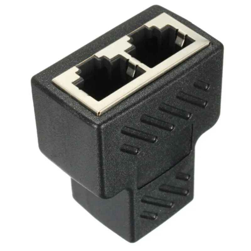 High Qaulity Plastic Copper Core 1 To 2 LAN RJ45 Connector Network Cable Splitter Extender Plug Adapter Black | Компьютеры и офис