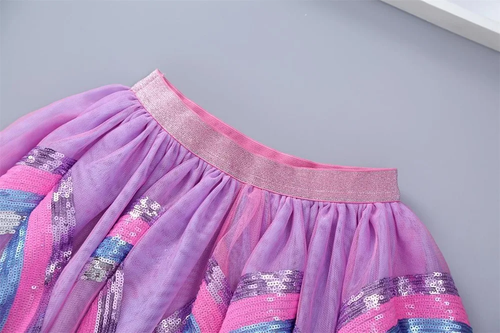 Платье принцессы; летняя модная юбка; Новинка; милая детская одежда; Vestidos; Детский костюм; юбки; юбка-пачка с вышивкой и пайетками для девочек