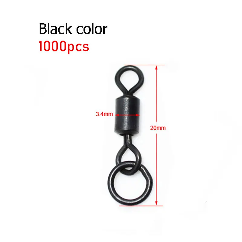 swivel with ring Вертлюги для ловли карпа быстрая замена 1000 шт - Цвет: swivel with ring