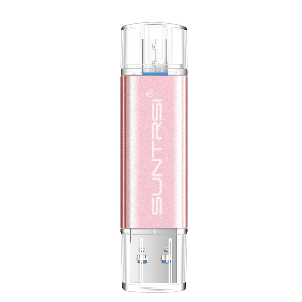 Suntrsi USB флеш-накопитель 64 Гб OTG USB 3,0 флеш-накопитель высокоскоростной металлический USB флеш-накопитель с индивидуальным логотипом USB флеш-накопитель 64 ГБ - Цвет: pink