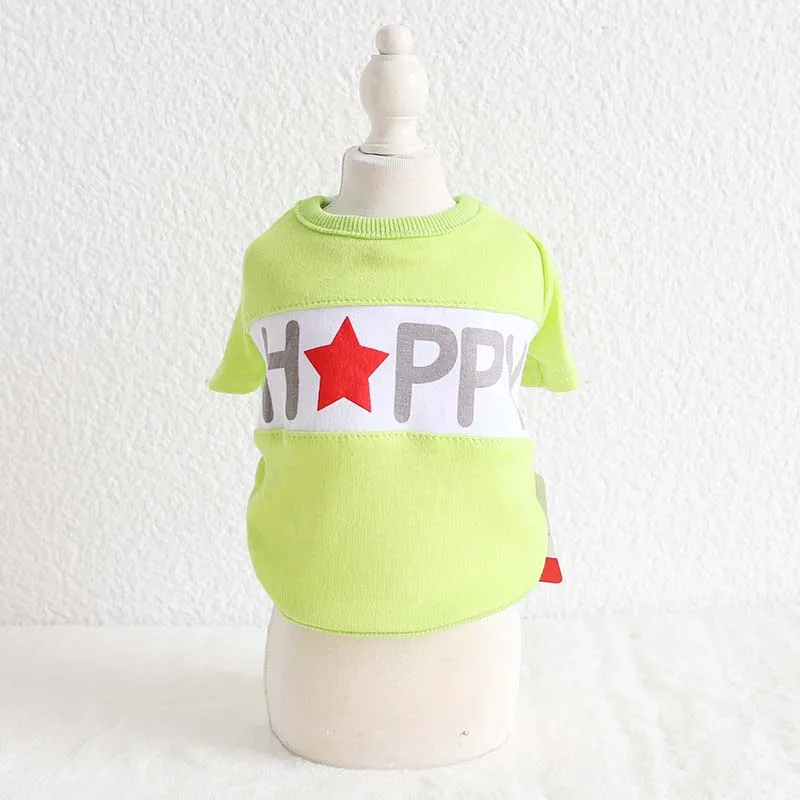 Happy Letter краткое простое пальто для собак жилет рубашка одежда весна лето