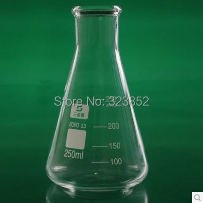 Стеклянная колба Erlenmeyer коническая 3 набор боросиликата 100 250 и 500 мл Прозрачный