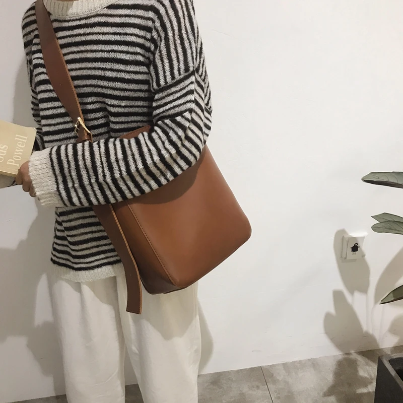 Youda Корея ретро простая сумка портфель широкий плечевой ремень гонконг стиль