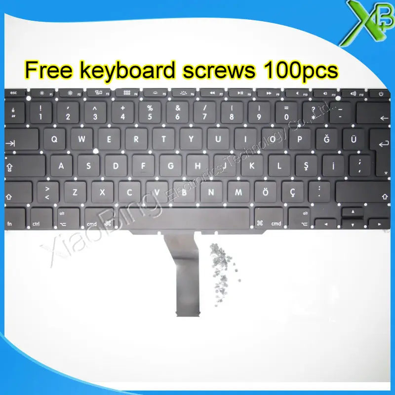 5 шт. совершенно Новая турецкая Клавиатура TR + винты для клавиатуры 100 MacBook Air 11 6