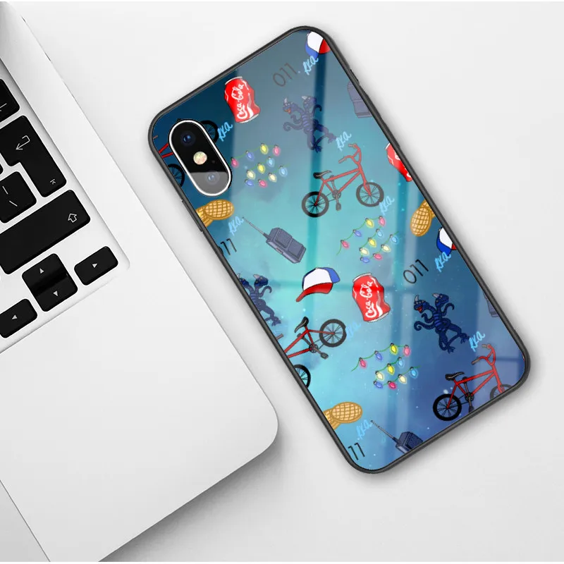 TPU Странные Вещи Сезон 3 закаленное стекло чехол для телефона чехол мягкий край для iPhone 11 Pro Max X 6 6s Plus 7 8 Plus X XR XS MAX - Цвет: TPU