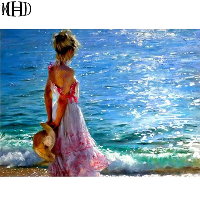Приморское Цветочное платье для девочек алмазная живопись 5d вышивка своими