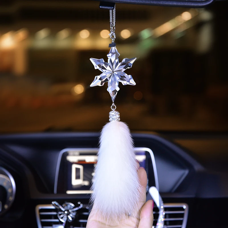 Новый автомобильный кулон Хрустальная Снежинка прекрасный креативный