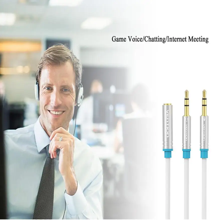 Мужские наушники Vention Venice 3 5 мм Mic Audio Cable2 кабель для наушников Z1026 Прямая поставка |