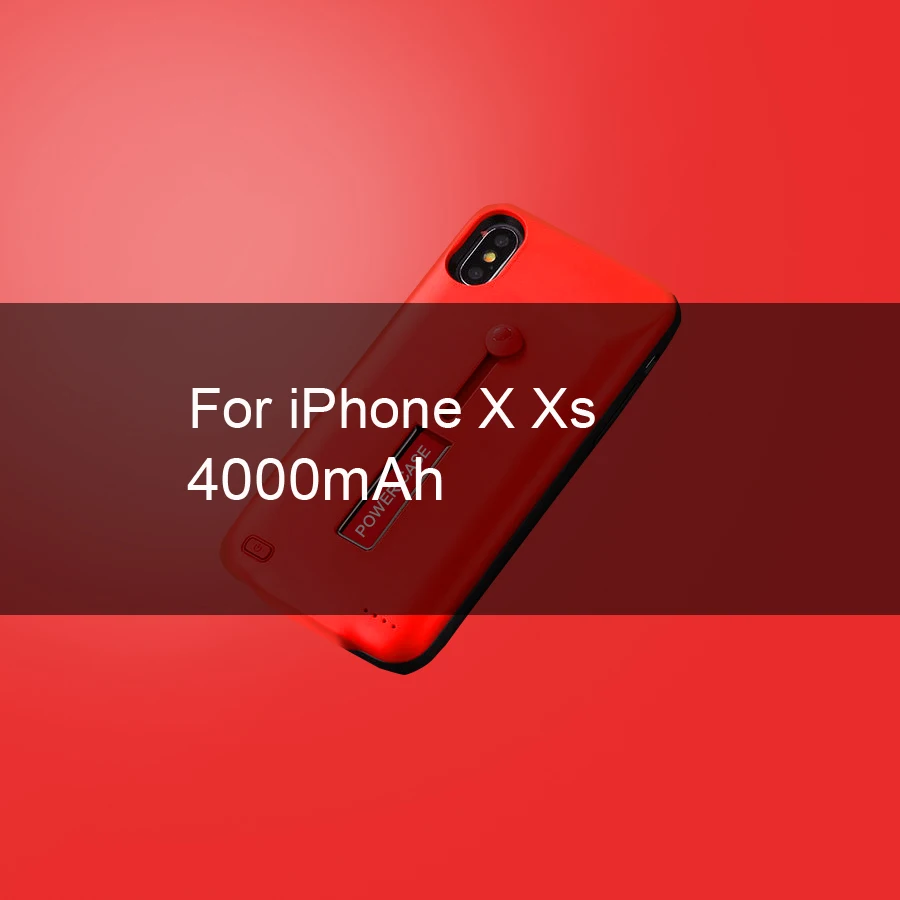 Чехол для зарядного устройства для iPhone 6, 6s, 7, 8 Plus, 3500 мАч/4000 мАч/5000 мАч, чехол для зарядного устройства для iPhone X, XR, Xs, чехол для зарядки аккумулятора - Цвет: Red For i X Xs