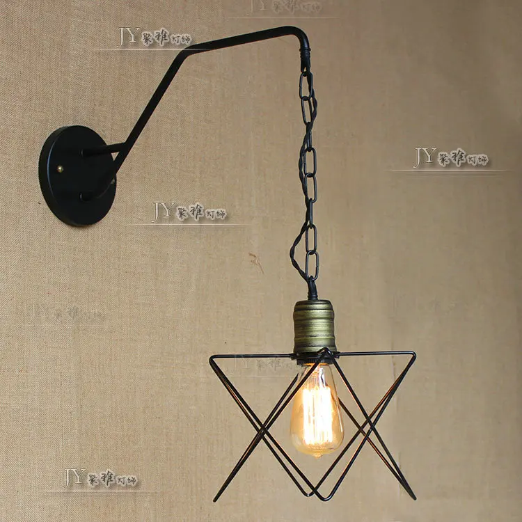 

Винтажный Лофт Промышленный регулируемый Бра Настенные светильники для спальни длинный поворотный рычаг гибкий настенный светильник черн...