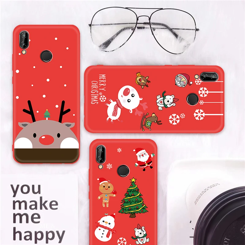 Vevice Case For Huawei P20 Lite Pro Mate 20 P10 Nova 3 3e 3i 2i P Smart Plus Christmas Santa Claus Elk Capa Honor 9i |