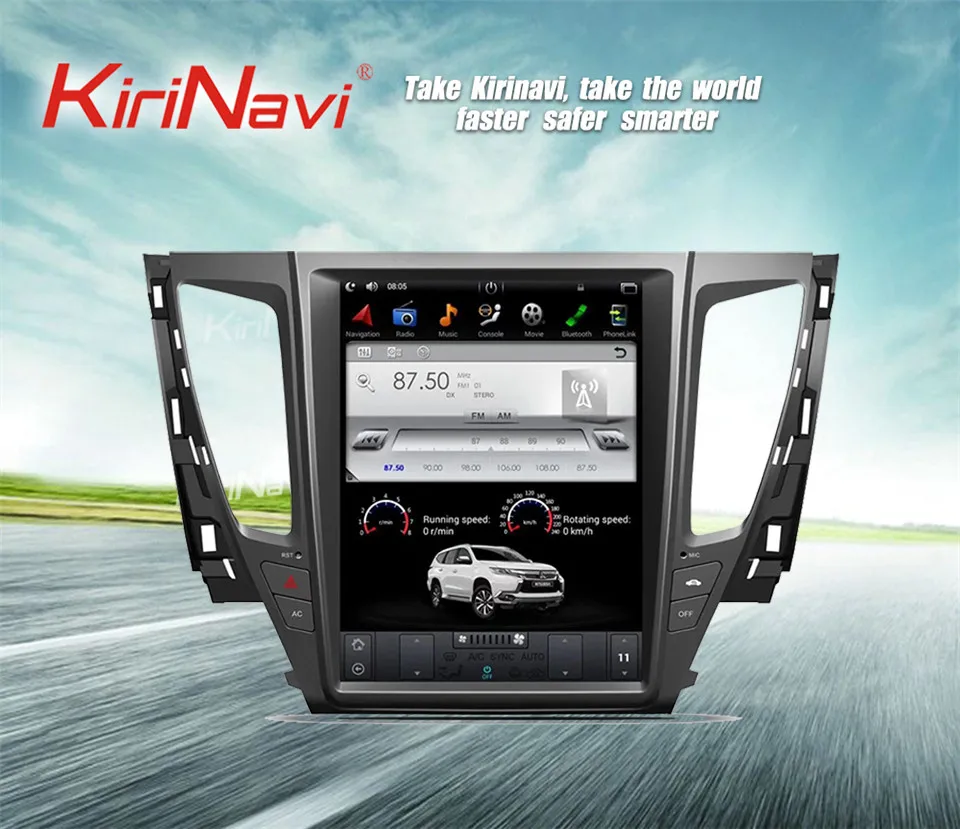 KiriNavi вертикальный экран Tesla стиль 12,1 дюймов Автомобильный MultimediaFor Mitsubishi Pajero Sport Montero Android радио gps Навигация MP3