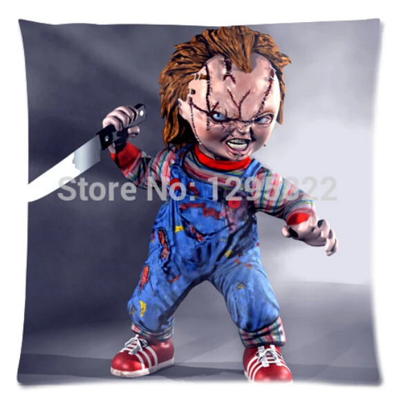 Страшный Чаки Кукла индивидуальная квадратная наволочка на молнии 18x18 16x16 дюймов