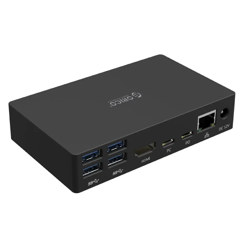 Алюминий многофункциональная док станция Тип с разъемами типа C и HDMI / RJ45 USB3.0 A *