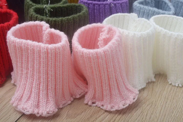 2 пара/лот манжеты чистый цвет вязанные ребристые отделка одежда куртка пальто