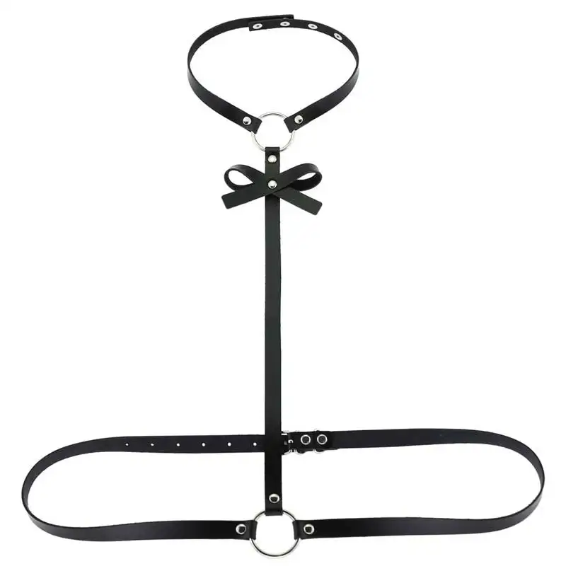 Punk Black Bowknot Body Chain Women Belt Harness Buckle Straps PU Leather jewelry fashion Jewelry | Украшения и аксессуары