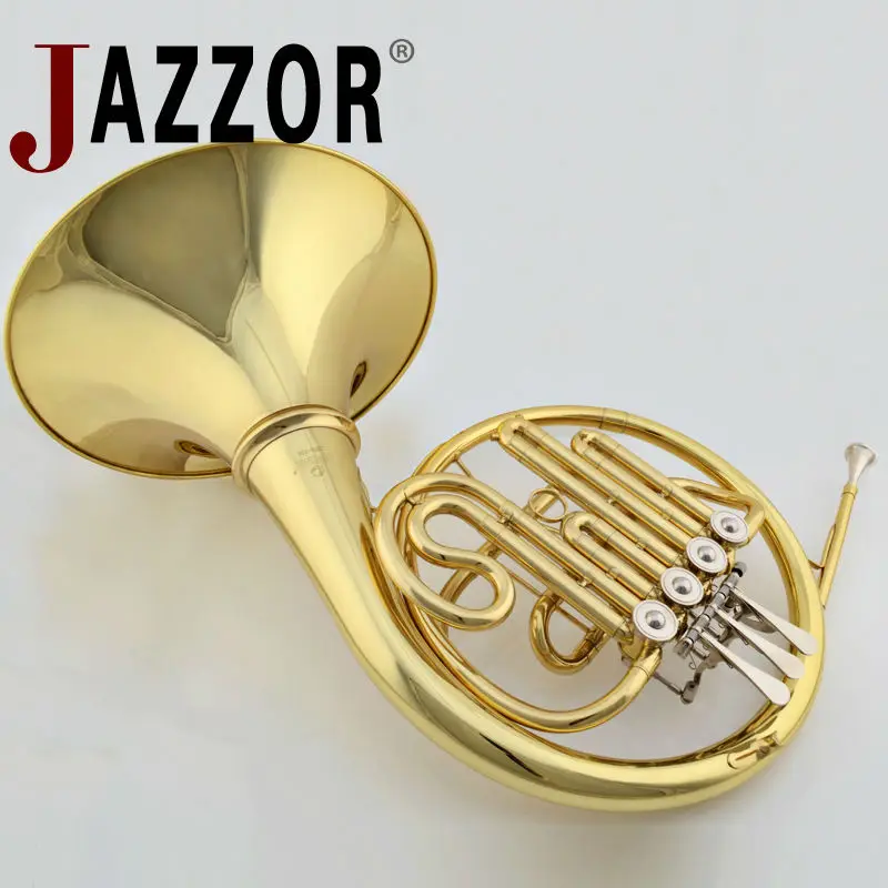 Профессиональный JAZZOR JBFH-700 французский Рог B плоский разделенный колокольчик латунный корпус 4 ключа французский Рог вход модель Золото лакированные инструменты
