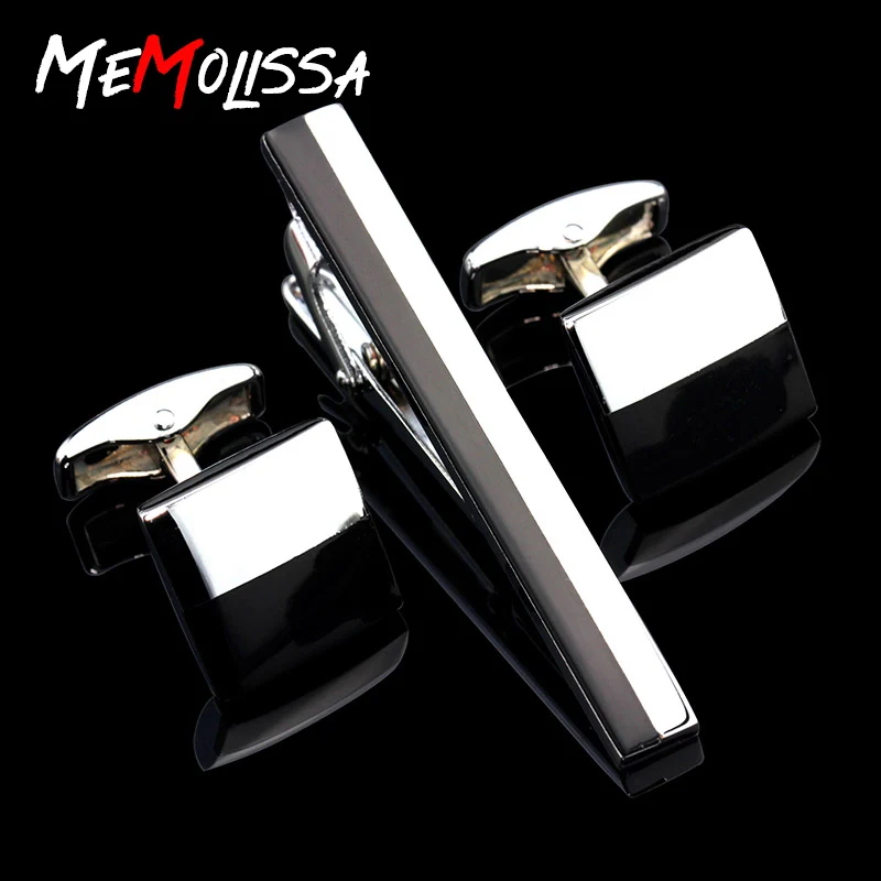 MMS брендовые черные запонки для рубашек мужские зажимы галстуков наборы свадьбы
