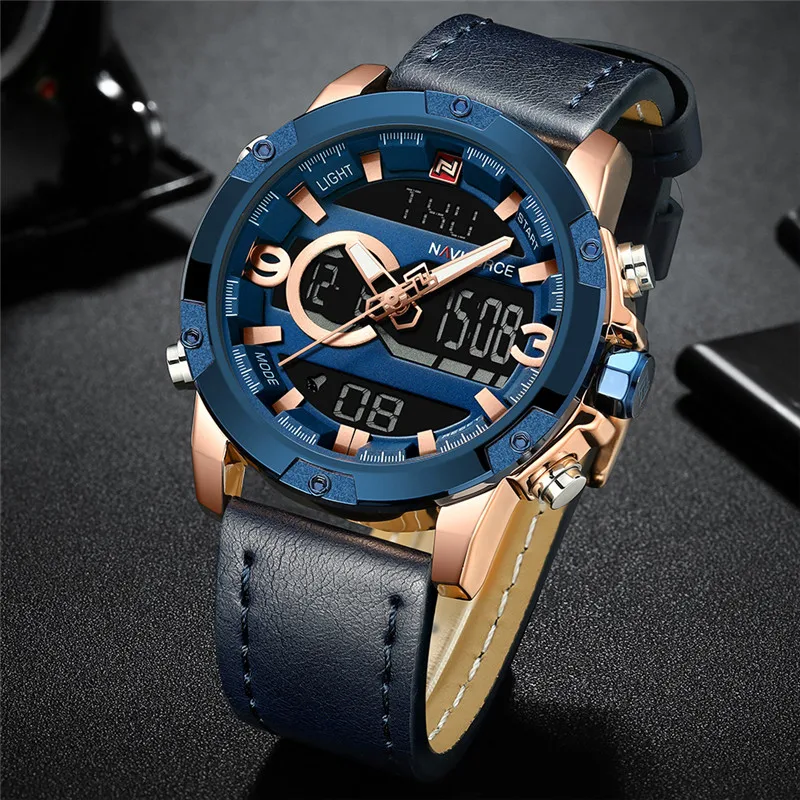 Часы наручные NAVIFORCE Мужские Цифровые спортивные брендовые Роскошные армейские