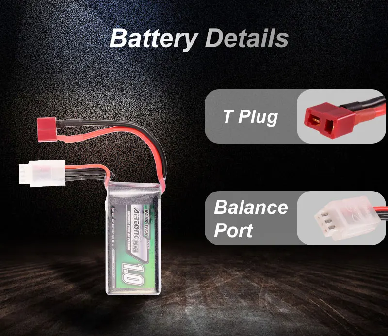 Airtonk Power 11.1V 1000mAh 30C 3S Lipo Battery T Plug Rechargeable for RC Racing Drone Quadcopter Helicopter Car Boat | Игрушки и хобби