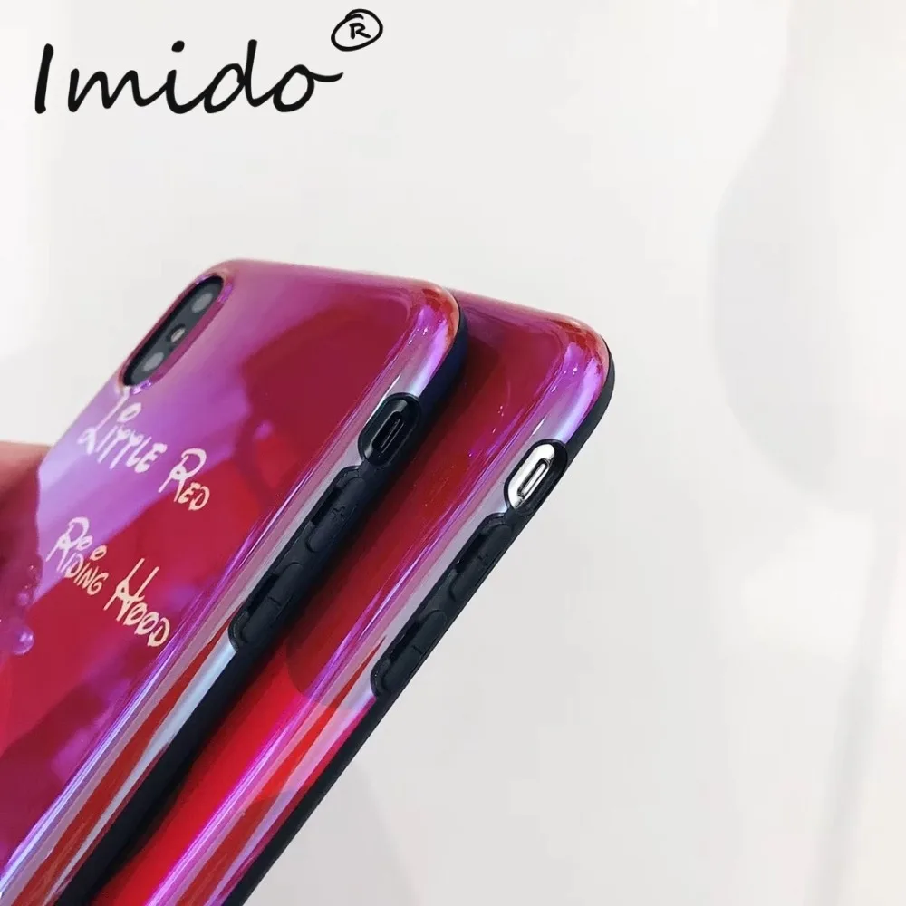 IMIDO Little Red Riding Hood Phone Case For iPhone XS XR Max Soft TPU Silicone for 6 7 8 Plus Cace |