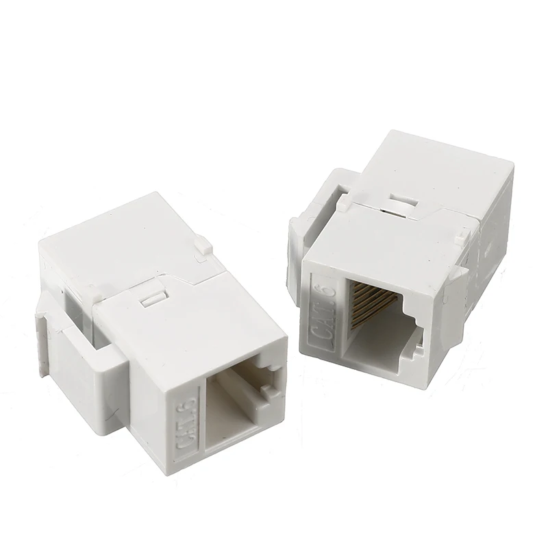 

New 10 Packs CAT6 Inline Coupler Keystone RJ45 Female Snap-In Jack Insert White