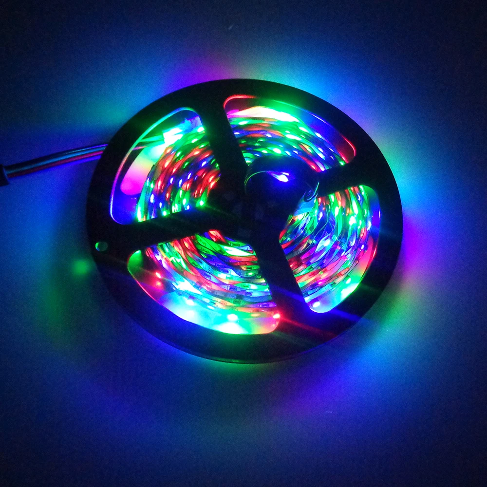 

3528 RGB LED полосы DC12V 5М 60LED / м гибкий полоса веревку 3 вариантов изменчивый полосу или 24 клавиш контроллера RGB или кабель питания постоянного ток...