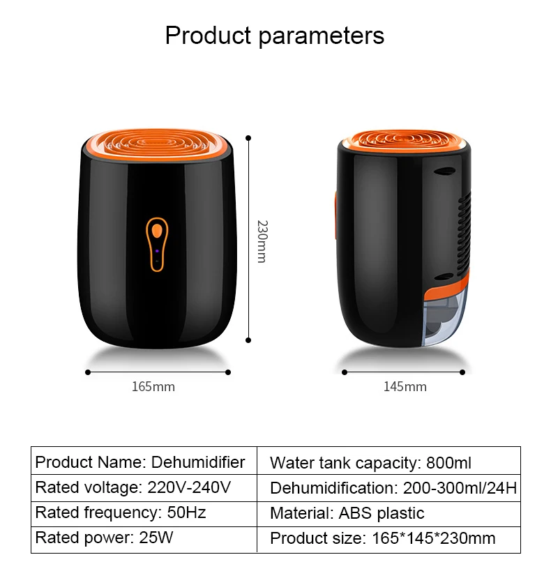 Household mini dehumidifier electric Moisture Absorber basement Desiccant machine air dryer dehumidifiers baseroom EU US plug