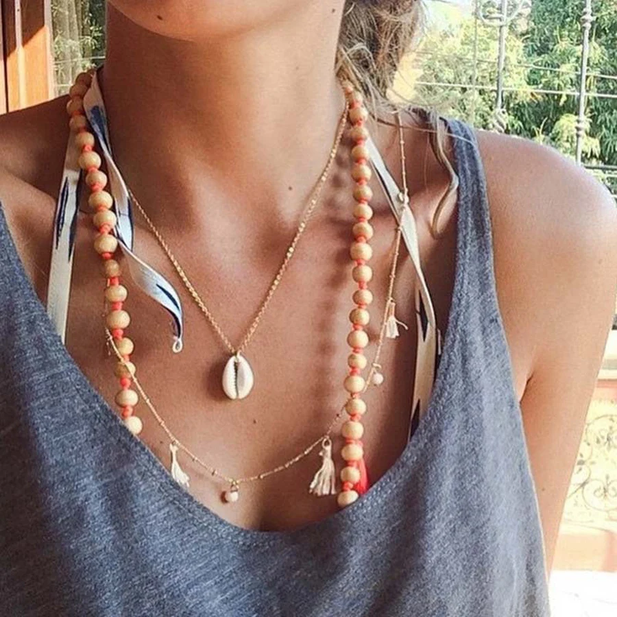 Женское винтажное ожерелье в стиле бохо Простое Элегантное с воротником