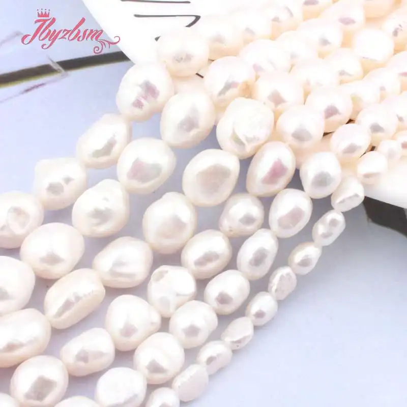 

5-7,9-10,10-11mm White Freeform Freshwater Pearl Beads Natural Stone Beads For DIY Necklace Jewelry Making 14.5" Free Shipping