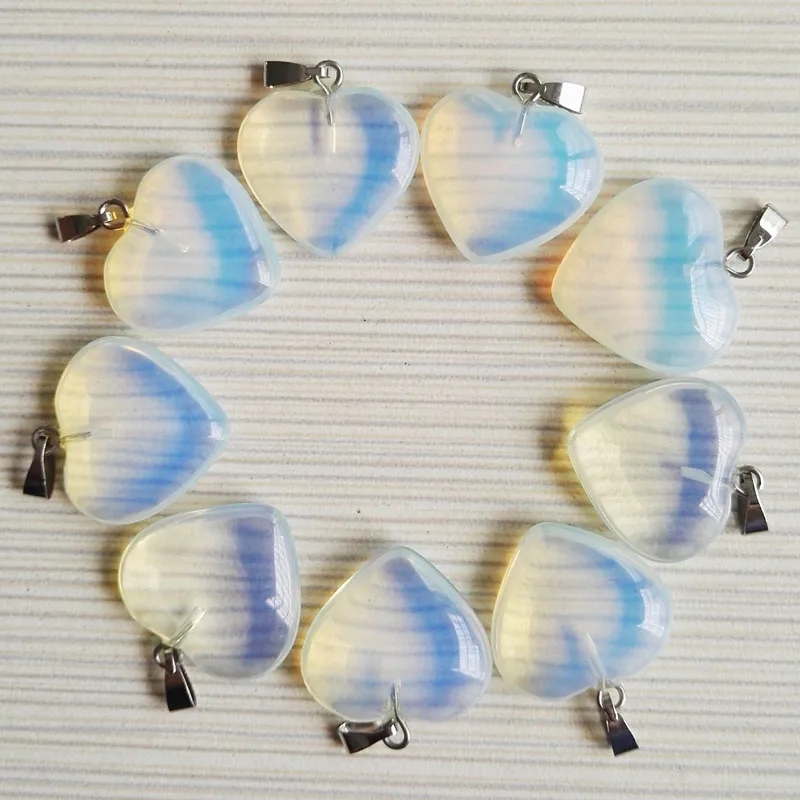 Оптовая продажа 12 шт./лот 20 мм подвески с натуральным сердечком из опала бусины