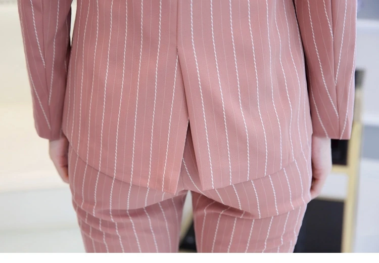 2019 осенний деловой офисный костюм женский комплект 2 шт. брюки блейзер в полоску и