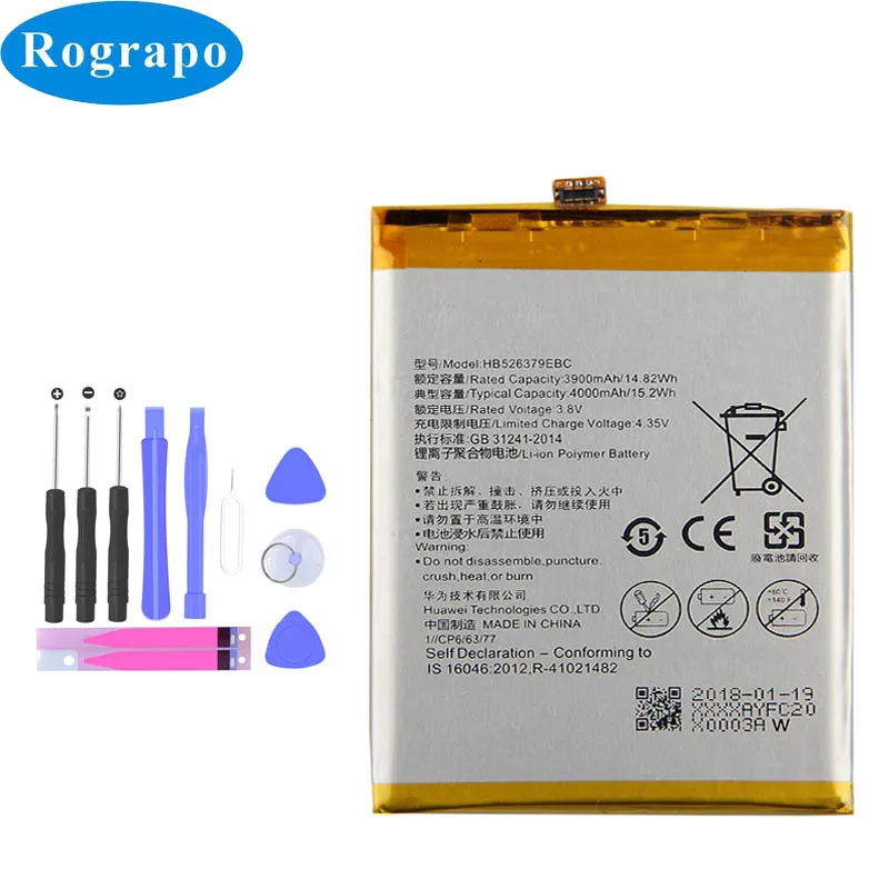 Сменный аккумулятор HB526379EBC на 4000 мАч для HUAWEI Enjoy 5 Enjoy5 Honor Play 5X CL10 4C Pro|battery for huawei|battery