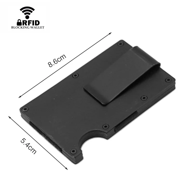 DIENQI тонкий алюминиевый металлический Анти RFID блокирующий держатель для карт, минималистичный кошелек для мужчин, Бизнес банк, id, держатель для карт, карманная сумка