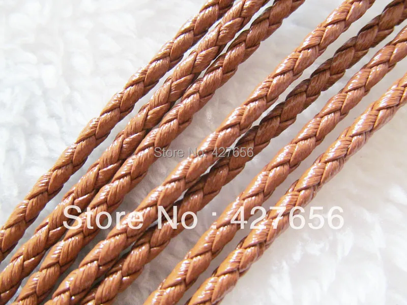 

10Yds 3mm Good Quality Black/Brown//Black/white Round Bright Korea Soft Braid Leather Cord String Rope Finding,DIY Jewellry Cord