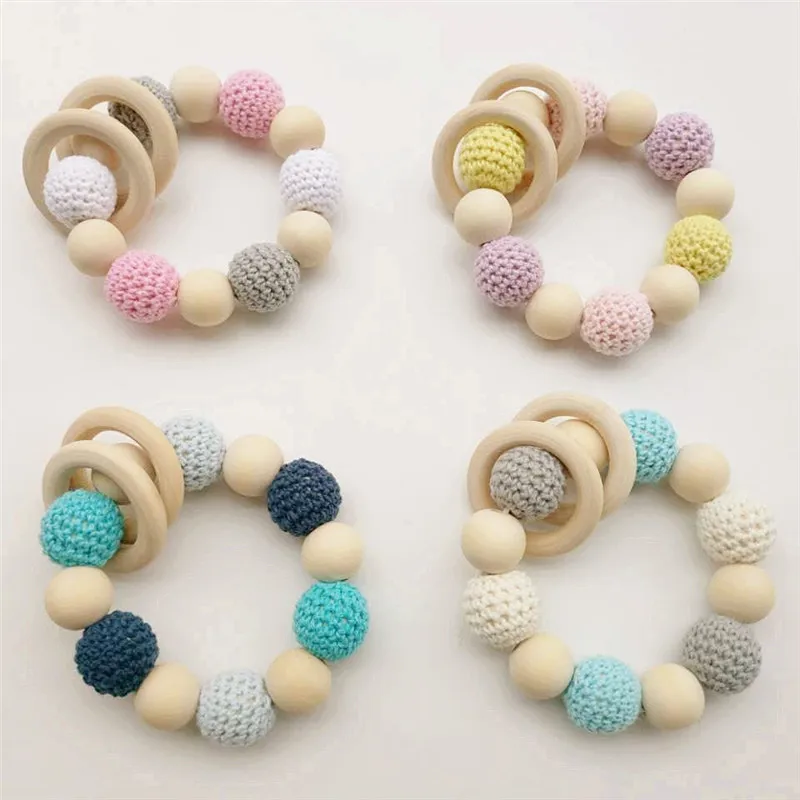 Chenkai 100pcs 16mm 20mm Round Knitting Cotton Crochet Wooden Beads Balls for DIY decoration baby teether jewelry necklace Toy