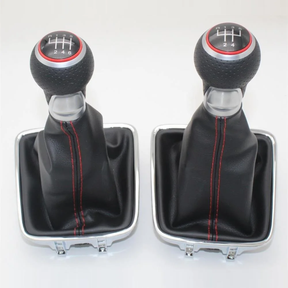 Для VW Golf Plus 2005 2006 2007 2008 2009 2010 2011 2012 2013 авто-Стайлинг 5/6 Скорость автомобиля Шестерни переключения кожаные ботинки со вставками
