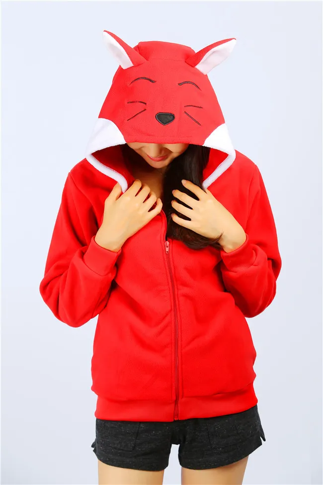 

Red Fox Hooded Hoody Sweatshirt Tracksuit Adult Hoodie Costume Cosplay moleton feminino ropa deportiva mujer