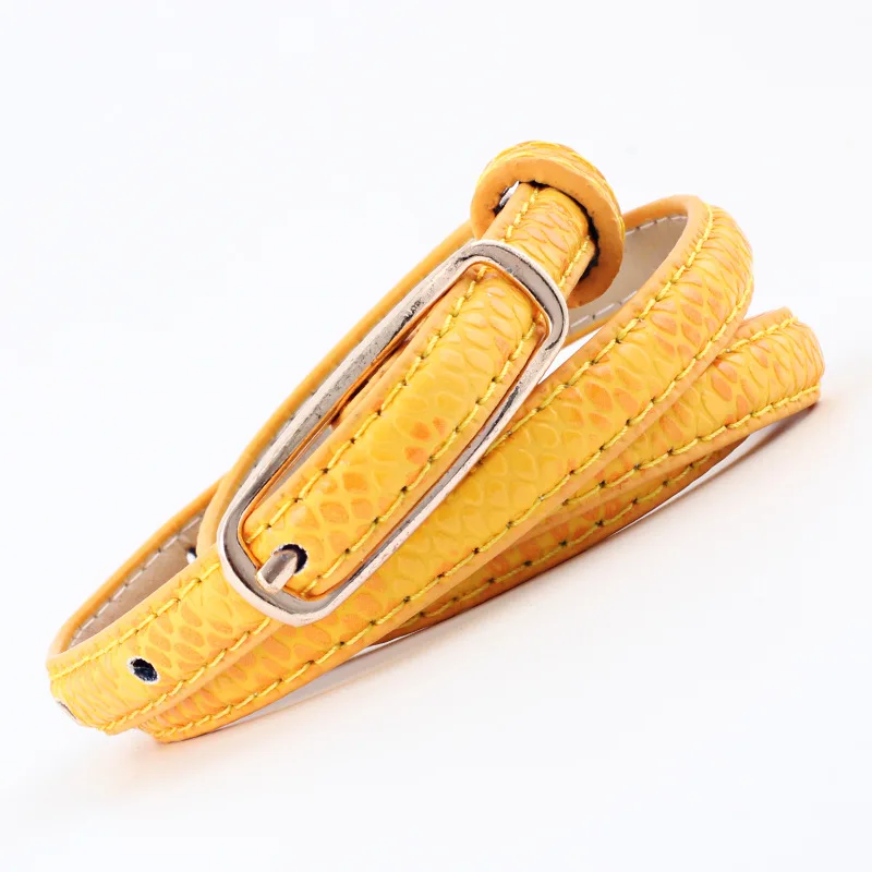 

Winfox 1cm Wide Black White Snake Narrow PU Leather Women Belt Gold Square Alloy Pin Buckle Female Waistband Jeans Belts