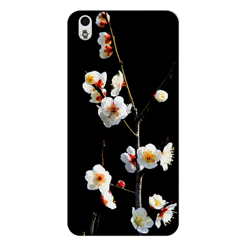 Чехол для HTC Desire 816 816G с двумя sim картами задняя крышка цветочными растениями
