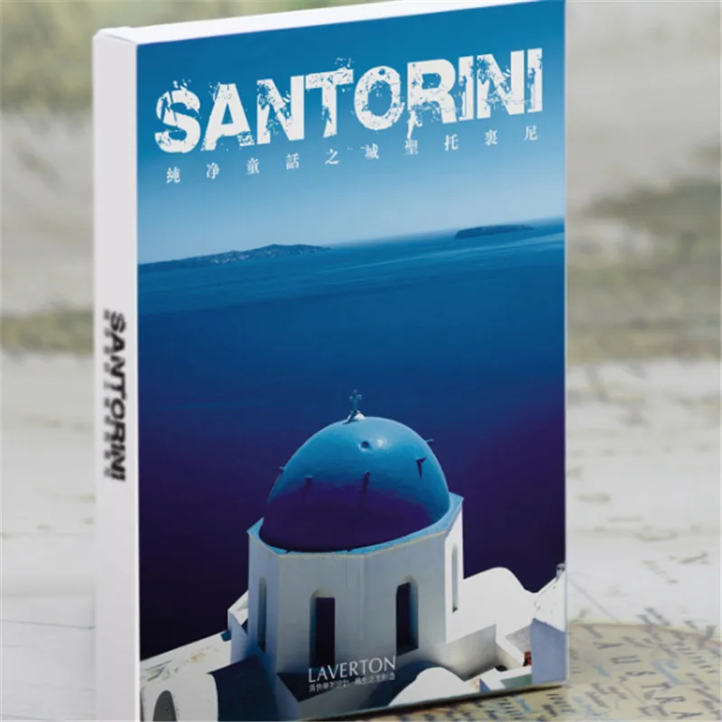 Santorini 60 шт./кор. пейзаж кулон HD открытки Сообщение канцелярские подарки на день рождения украшение поздравительных открыток памятная Почтовая открытка - Цвет: Santorini