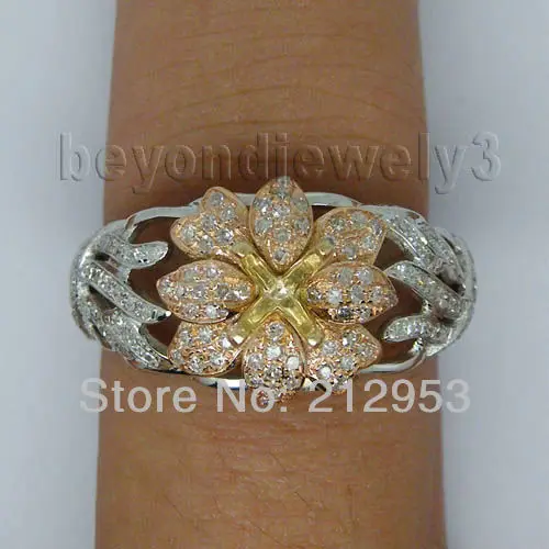 Кольцо обручальное круглое однотонное двухцветное 5 мм 18 карат SR352A|fine jewelry|diamond