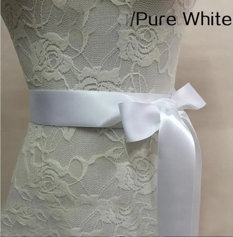 Pure White Кристальные Платья для подружек невесты, атласные стразы, свадебное платье, пояс, свадебные аксессуары, лента для невесты, пояс - Цвет: Pure White