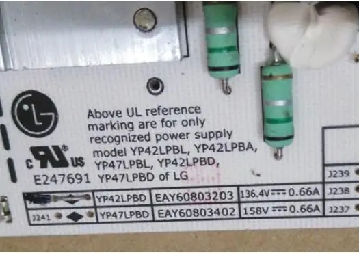 Для LG LCD TV 42LX6500 47LX6500 используется плата электропитания YP42LPBD EAY60803203|board board|board power