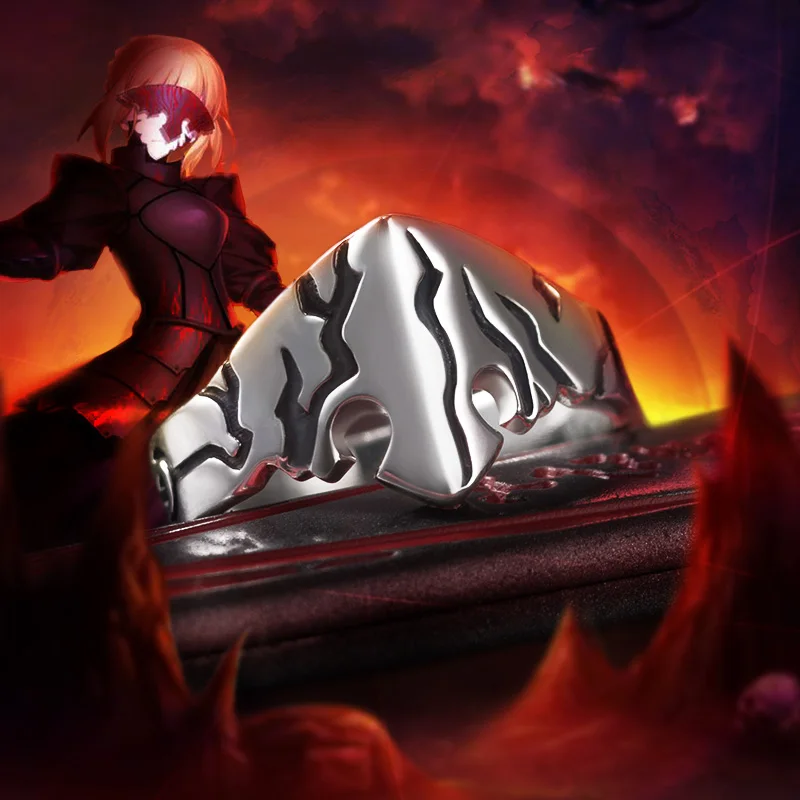 Аниме мультфильм судьба/Grand заказ Black Saber Alter кольцо 925 серебряный Сабер Косплей