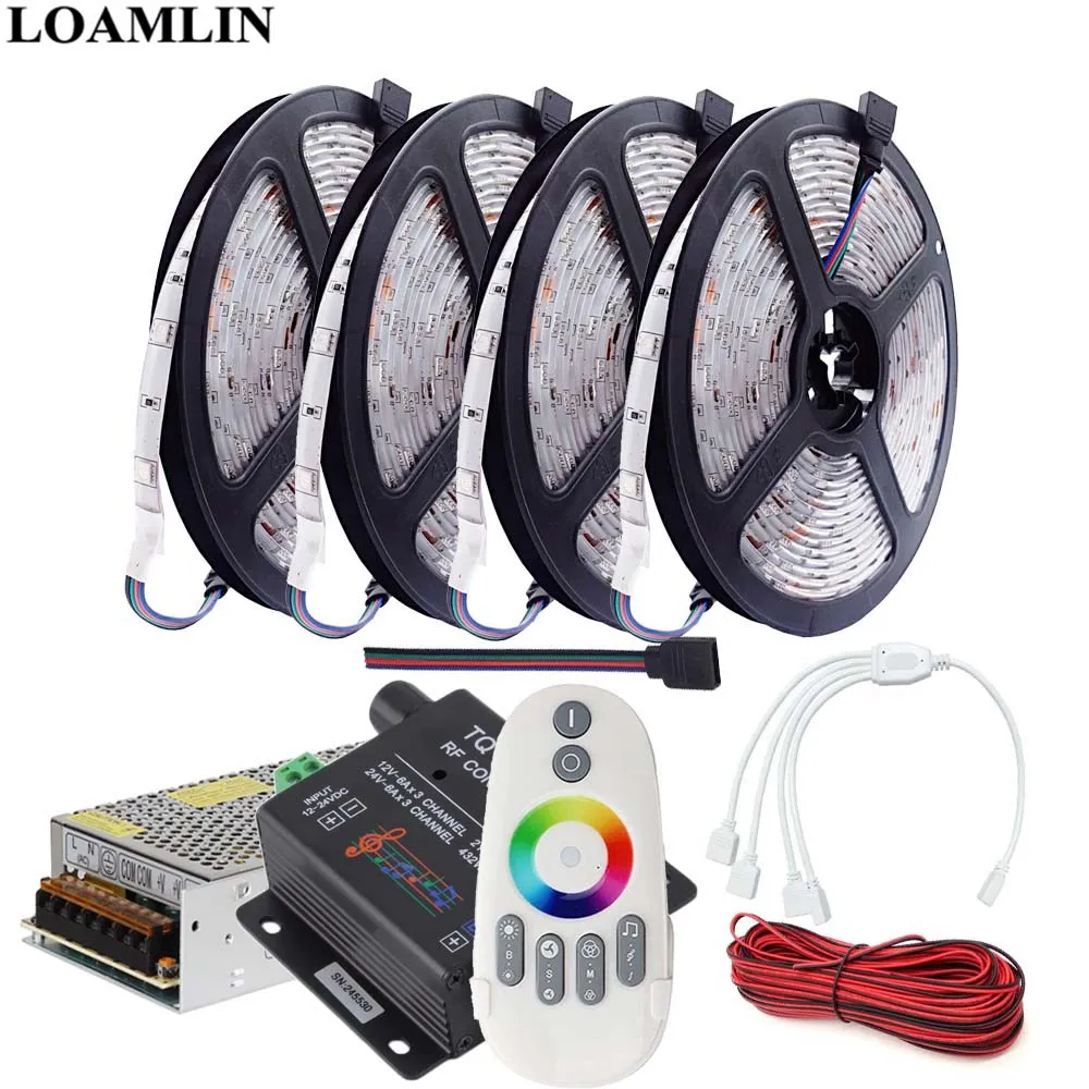 Светодиодная лента RGB 5050SMD 30 светодиодов/м гибкий светильник TQ Music 2 RF пульт