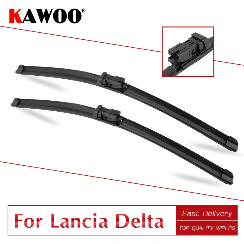 

KAWOO For Lancia Delta ,24" 18", 2008 2009 2010 2011 2012 2013 Car Windscreen Wiper Blades Natural Rubber Fit Push Button Arms